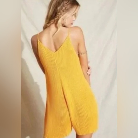 Free People Beach Nola Sweater Romper Orange Yellow - Picture 6 of 6